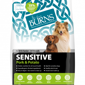 burns pet food pork sensitive dog