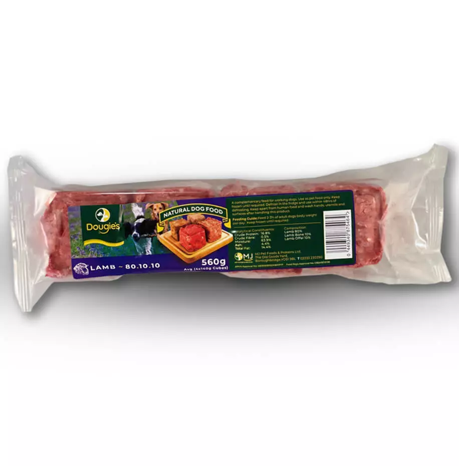 Dougies Raw Lamb 80 10 10 560g Simply Pets